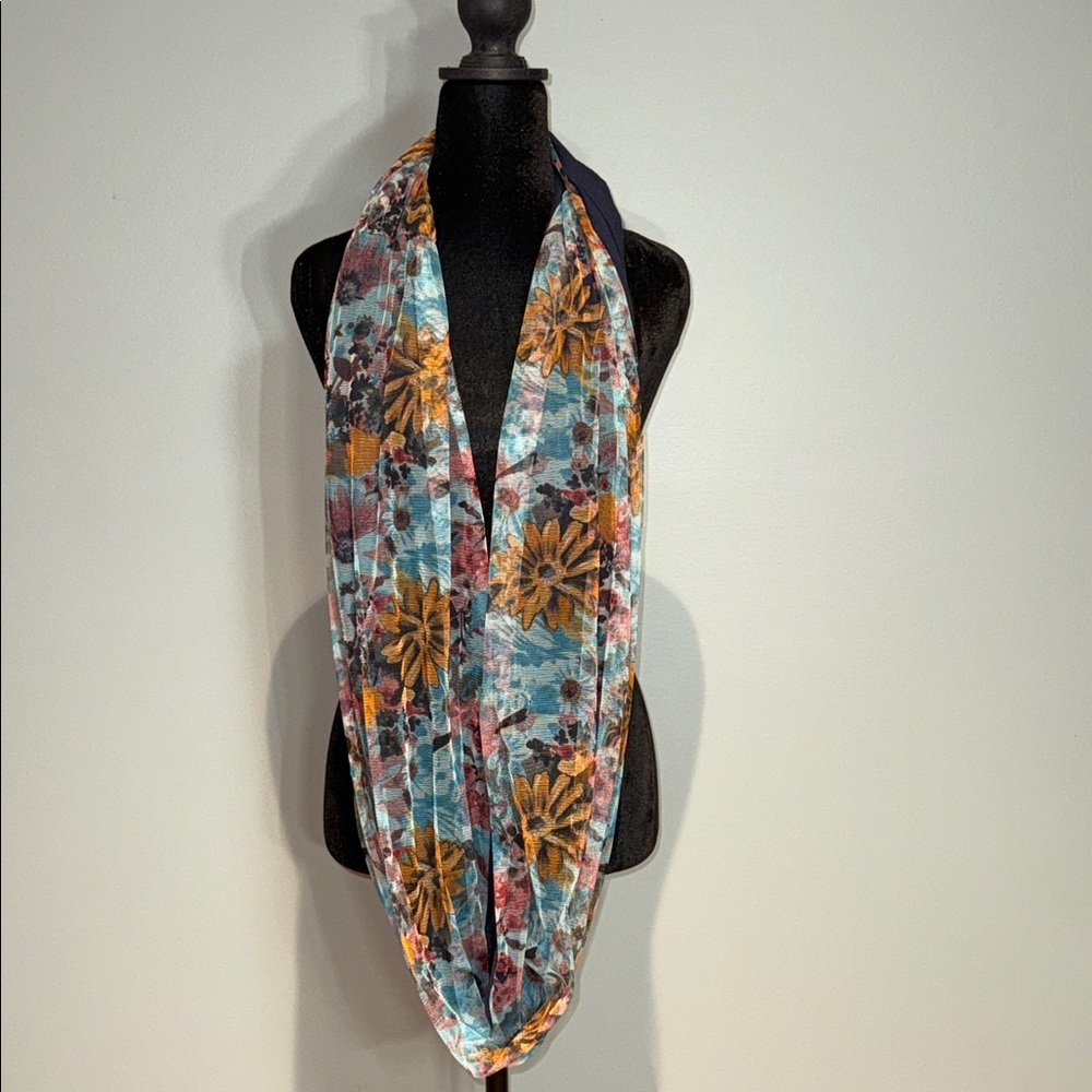 Floral Multicolor Infinity Scarf - Picture 2 of 4